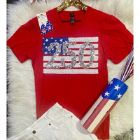 Sequin 250 Patriotic V-Neck Tee