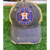 Distressed Dirty Truckers Cap with Astros Emblem