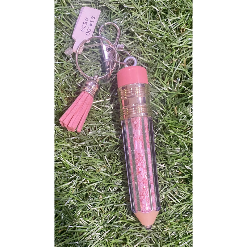 Floating Glitter Pencil Keychain