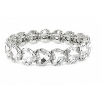 Heart Cut Crystal Stretch Bracelet – Red, Pink or Clear Rhinestone Hearts