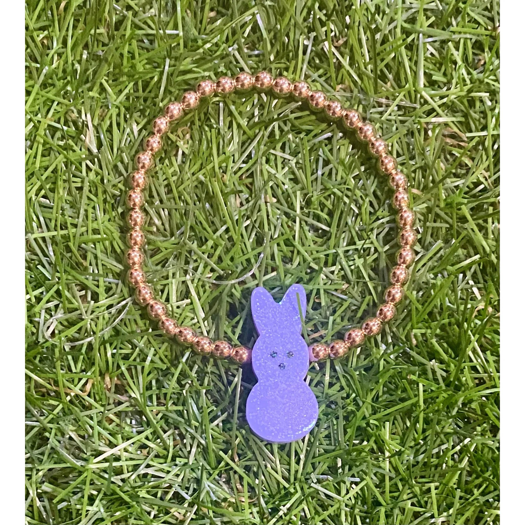 Easter Bunny Beaded Stretch Bracelet
