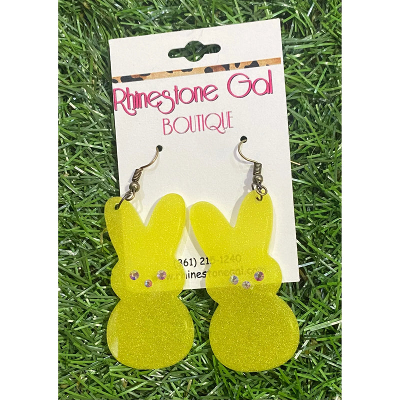 Glitter Bunny Bling Earrings