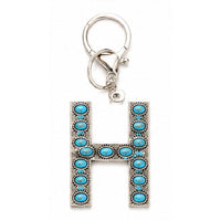 Turquoise Initial Keychain – Western Charm