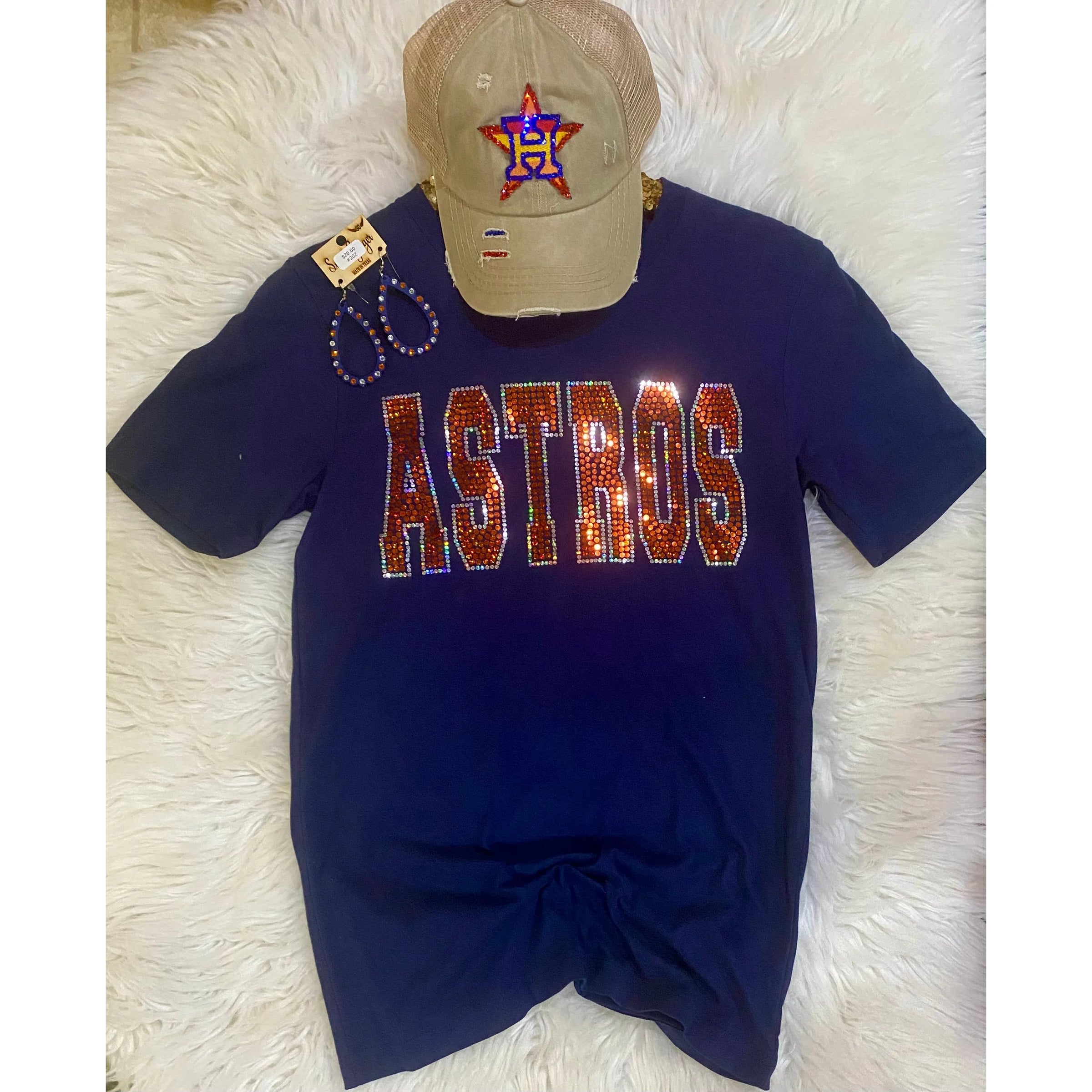 Astros Spangle Navy Tee