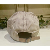 Khaki Distressed Rhinestone Cap