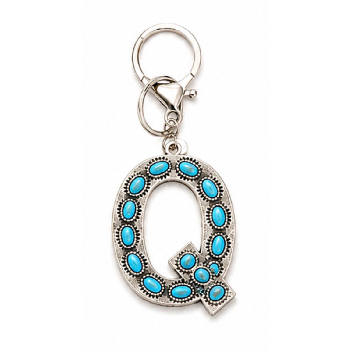 Turquoise Initial Keychain – Western Charm