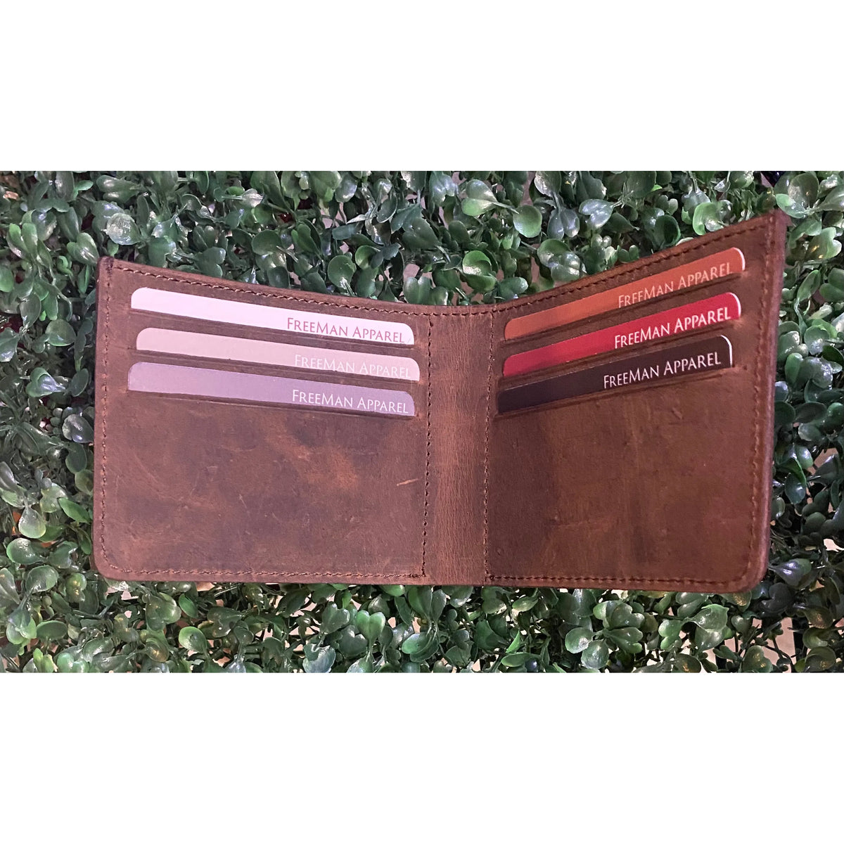 Buffalo Leather Wallet with Cross Imprint