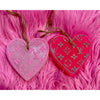 Heart Monogram Freshie – Pink or Hot Pink Car Freshener with Designer-Inspired Pattern (Approx. 4")