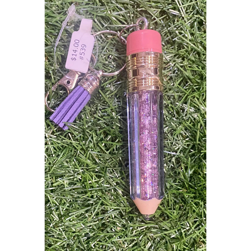 Floating Glitter Pencil Keychain