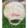 Distressed Vintage Cap with Pink Breast Cancer Ribbon