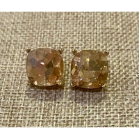 Faceted Gem Stud Earrings – Multiple Colors