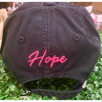 Distressed Vintage Cap with Pink Breast Cancer Ribbon