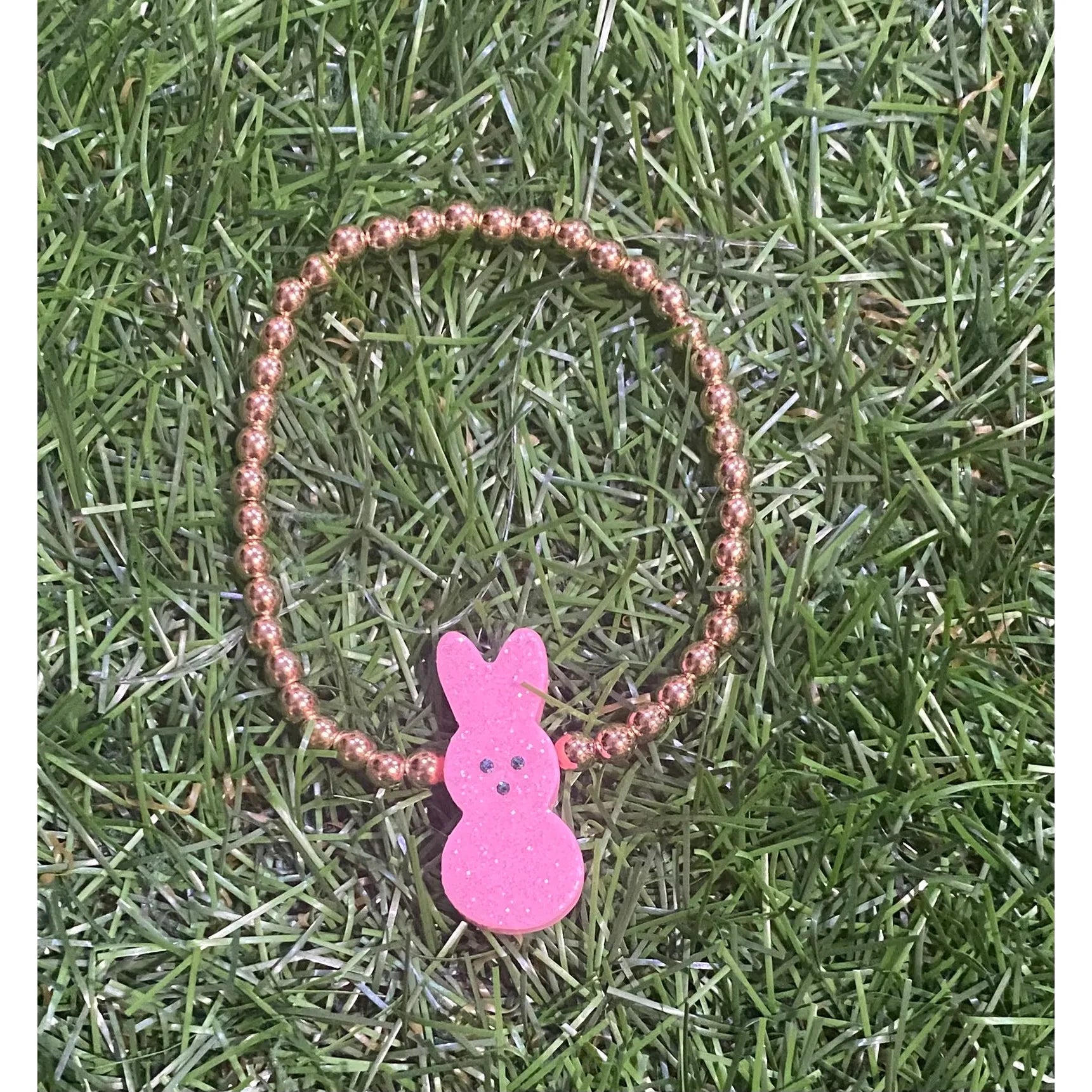 Easter Bunny Beaded Stretch Bracelet