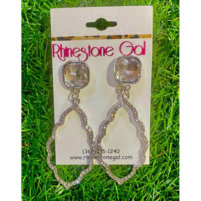 Clear Crystal Rhinestone Drop Earrings