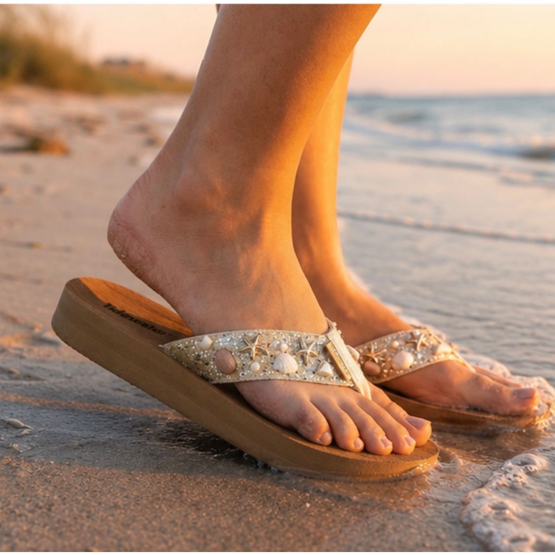 A Walk Down the Aisle Embellished Bridal Flip Flops