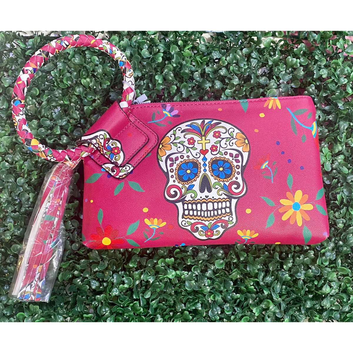 Sugar Skull Oversized Wristlet Tassel