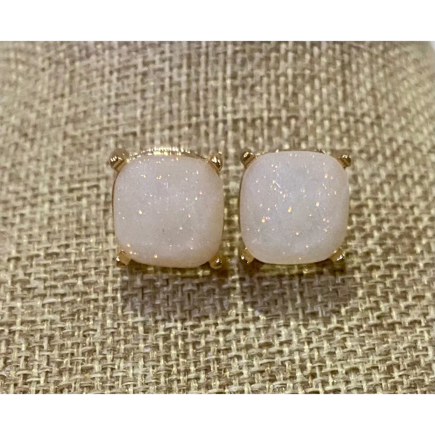 Faceted Gem Stud Earrings – Multiple Colors