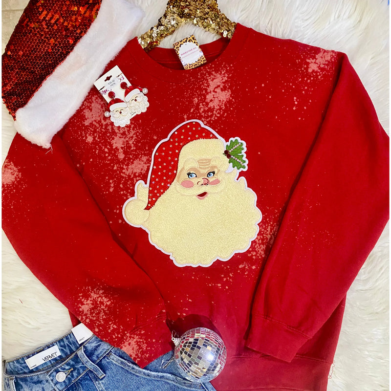 Vintage Santa Bleached Red Sweatshirt