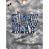 Game Day Cowboys Marque Gray Marble Tee - Rhinestone Gal