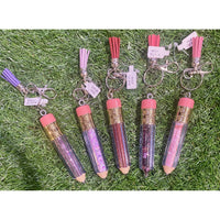 Floating Glitter Pencil Keychain
