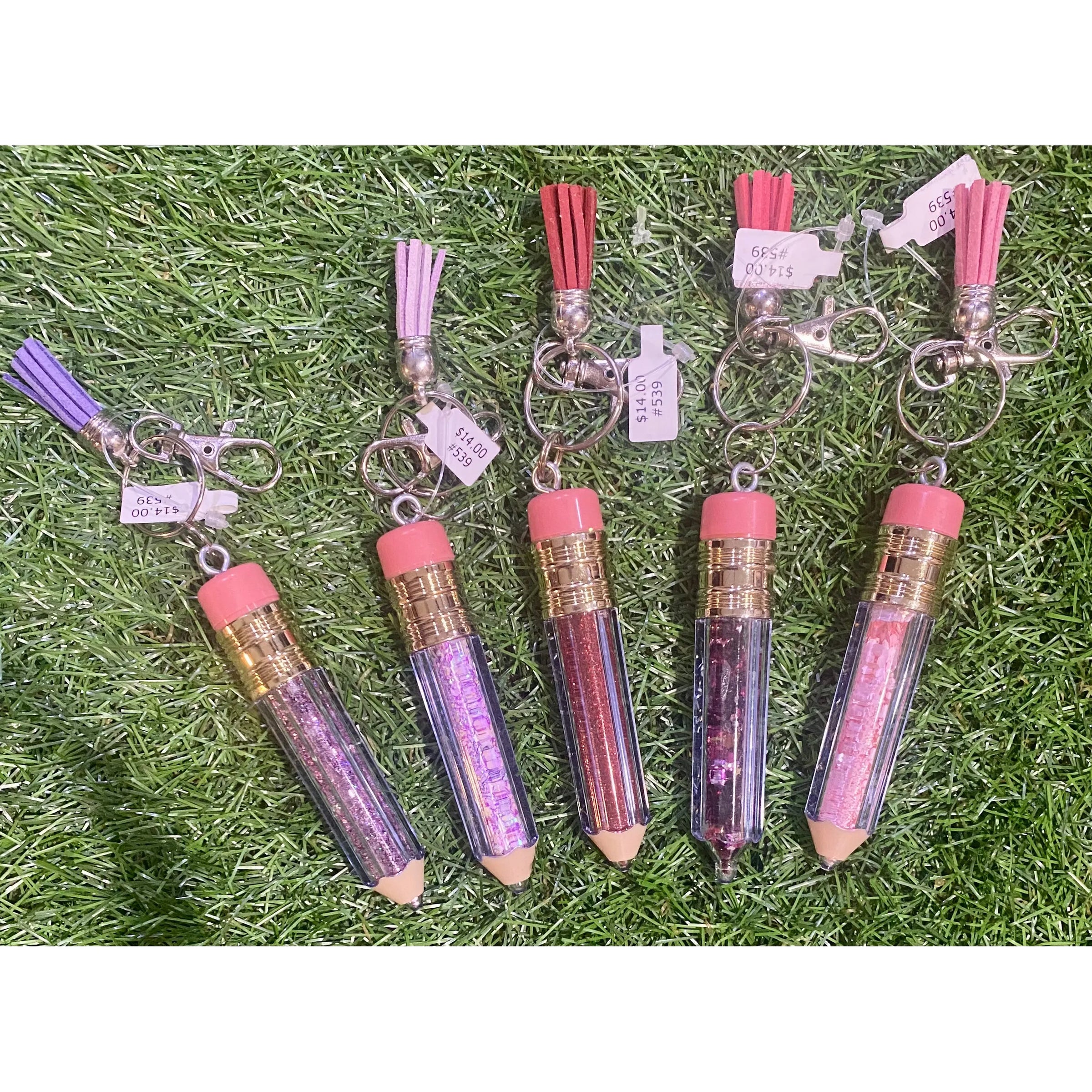 Floating Glitter Pencil Keychain