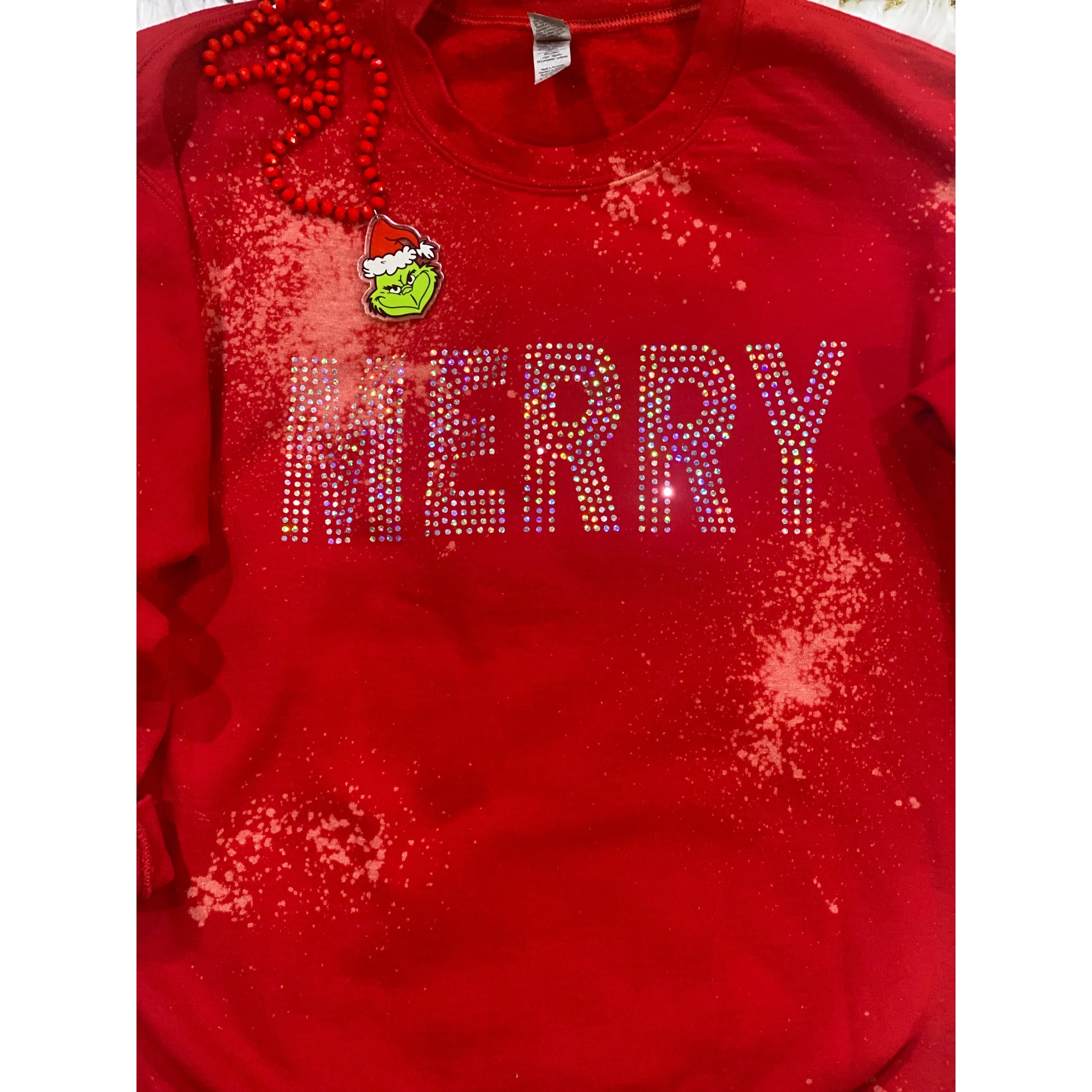 Bleached Red Merry Spangle Sweatshirt