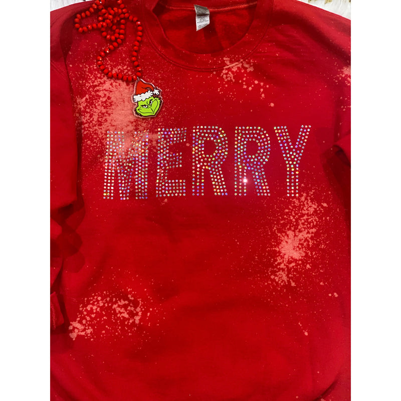 Bleached Red Merry Spangle Sweatshirt