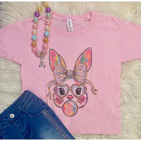 Girls Sparkle Bunny Rhinestone Tee – Pink