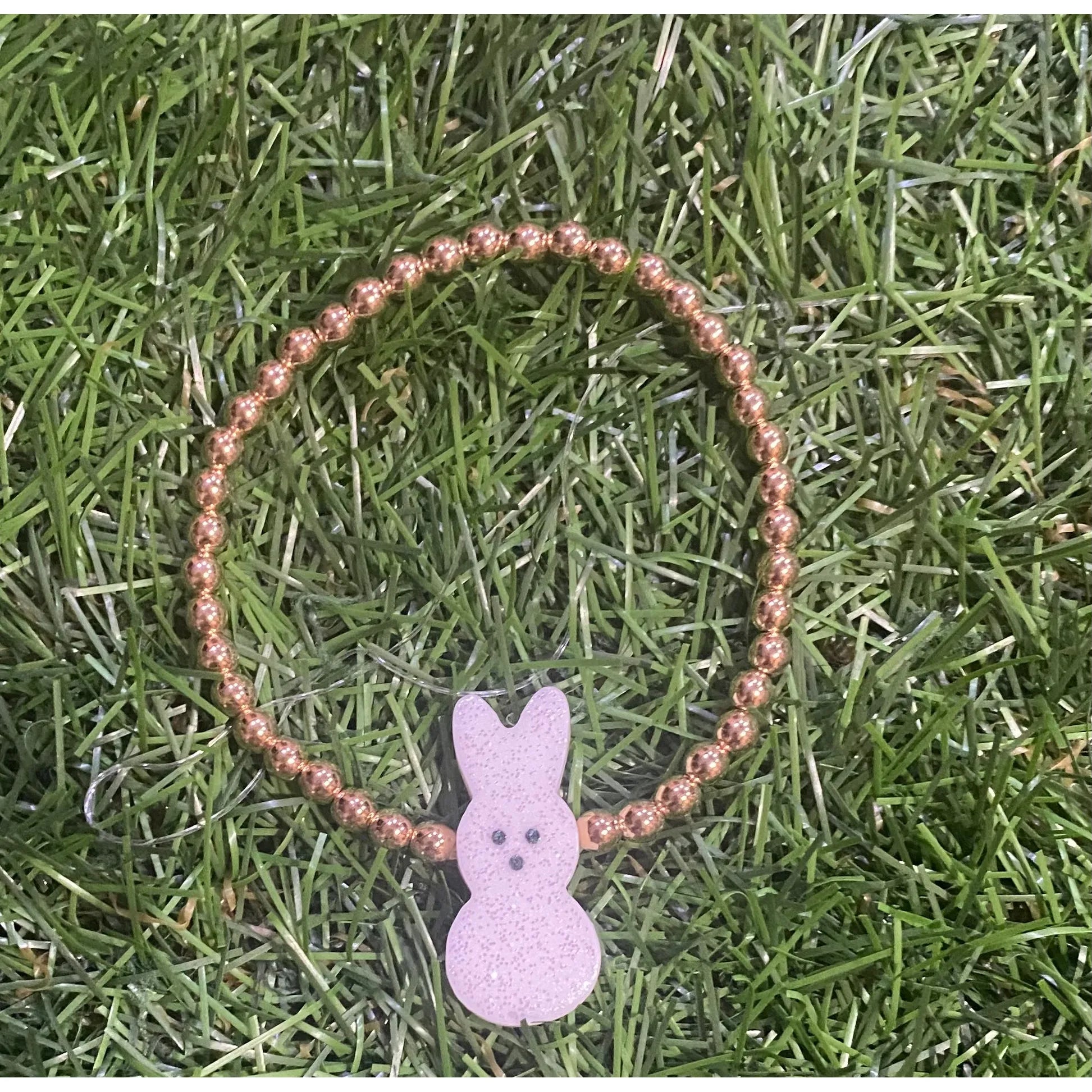 Easter Bunny Beaded Stretch Bracelet