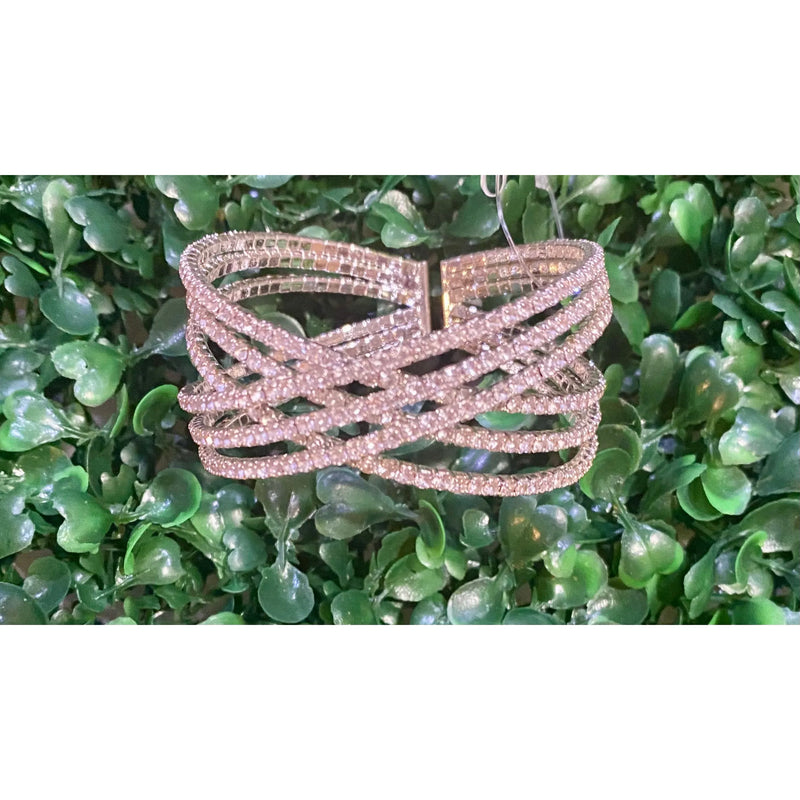 Radiant Rhinestone Woven Cuff