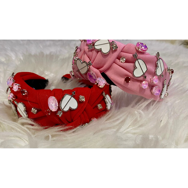 Valentine’s Day Heart & Stone Headbands for Girls