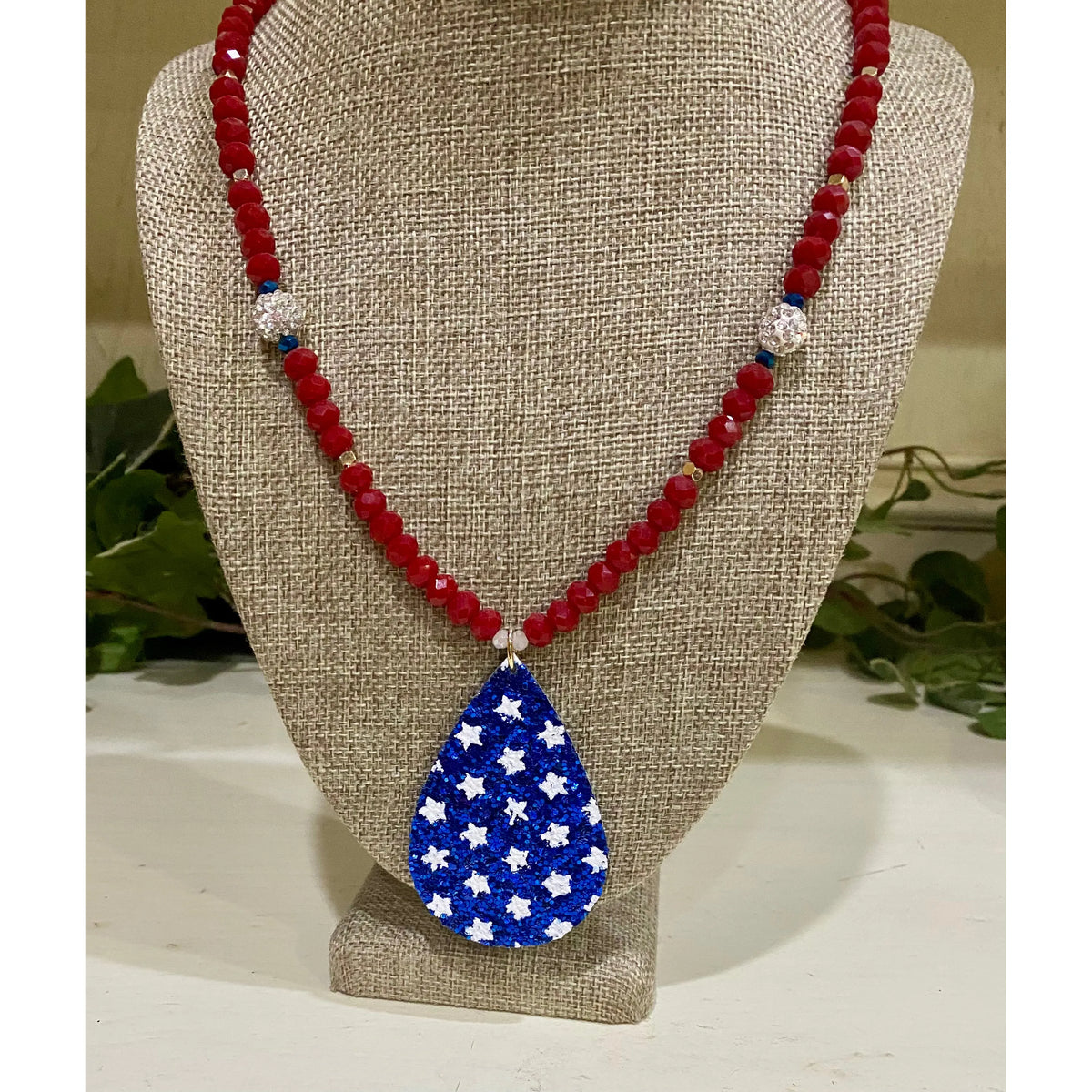 Star-Spangled Sparkle Teardrop Necklace