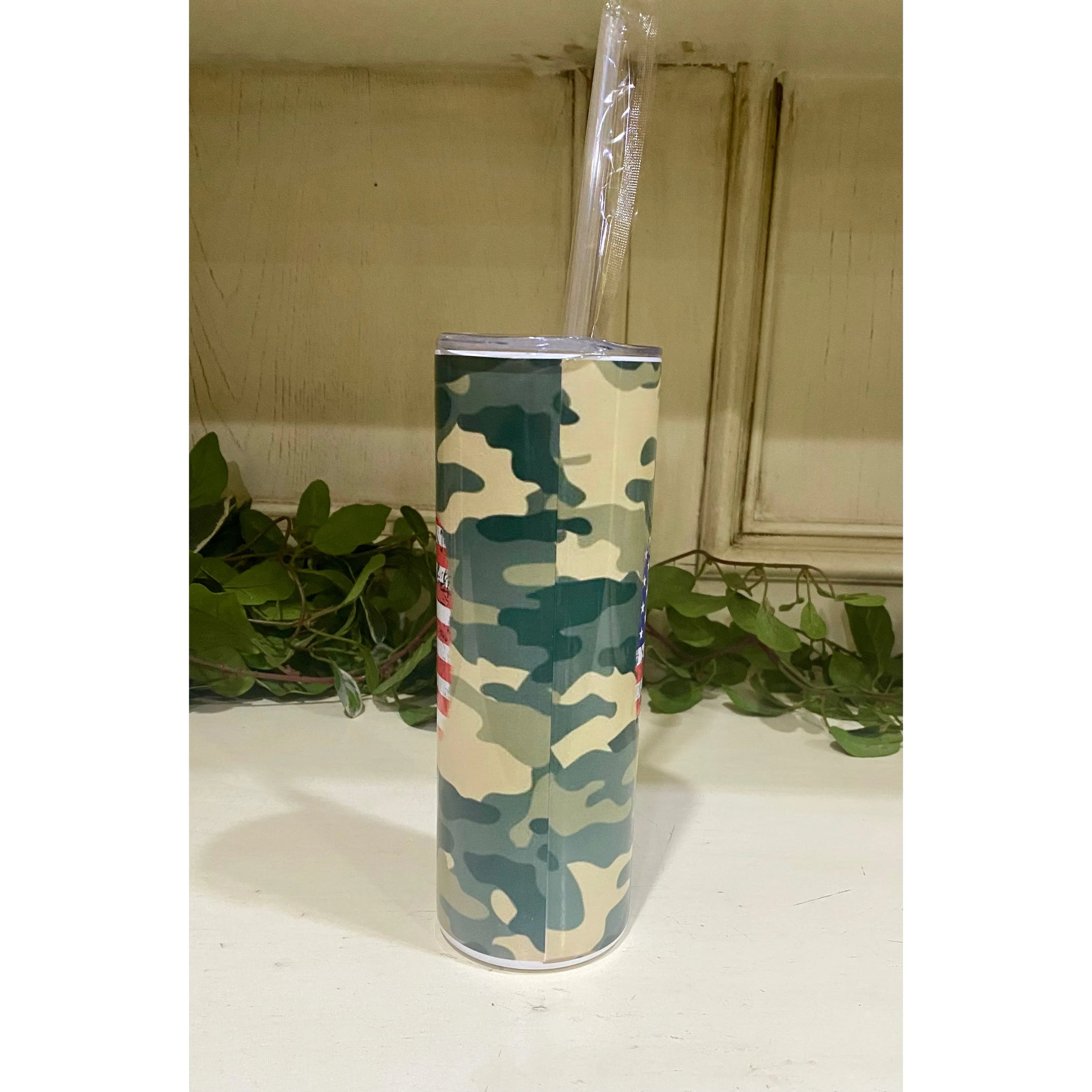 Support Our Troops Camo 20 oz Skinny Tumbler