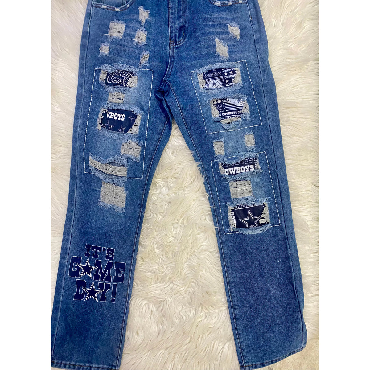 Dallas Cowboys Distressed Patchwork Jeans