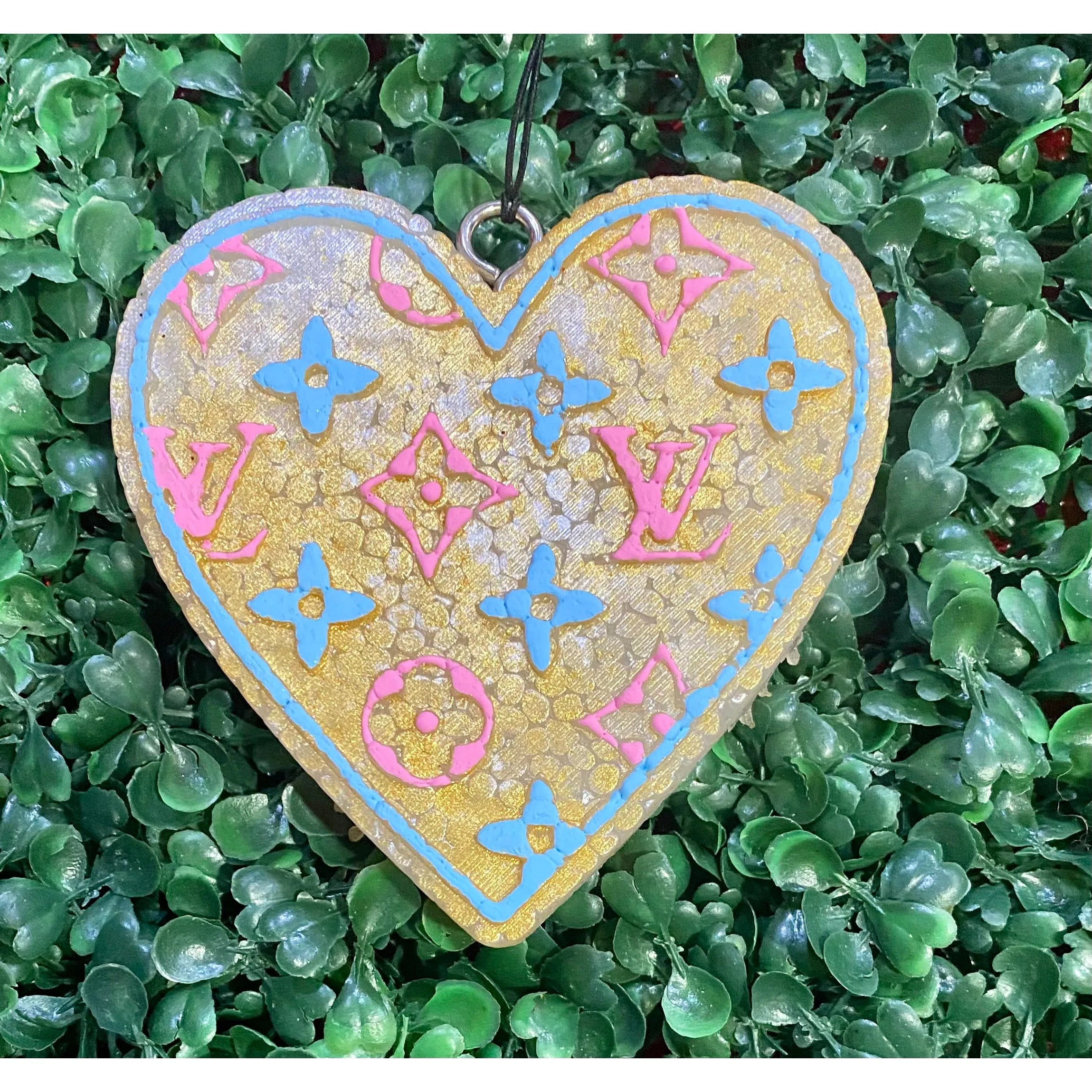 Heart Monogram Freshie – Car Freshener with Designer-Inspired Pattern