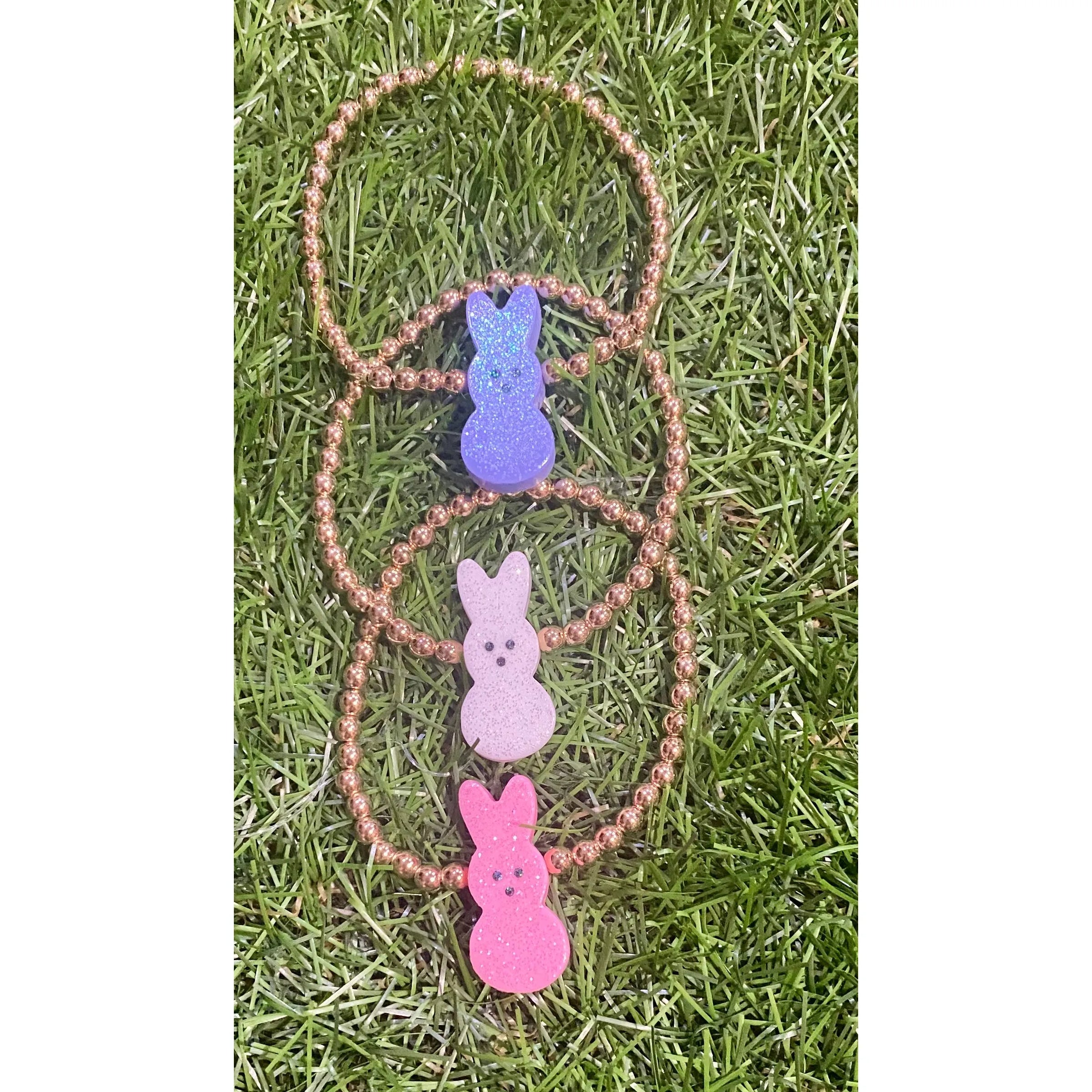 Easter Bunny Beaded Stretch Bracelet