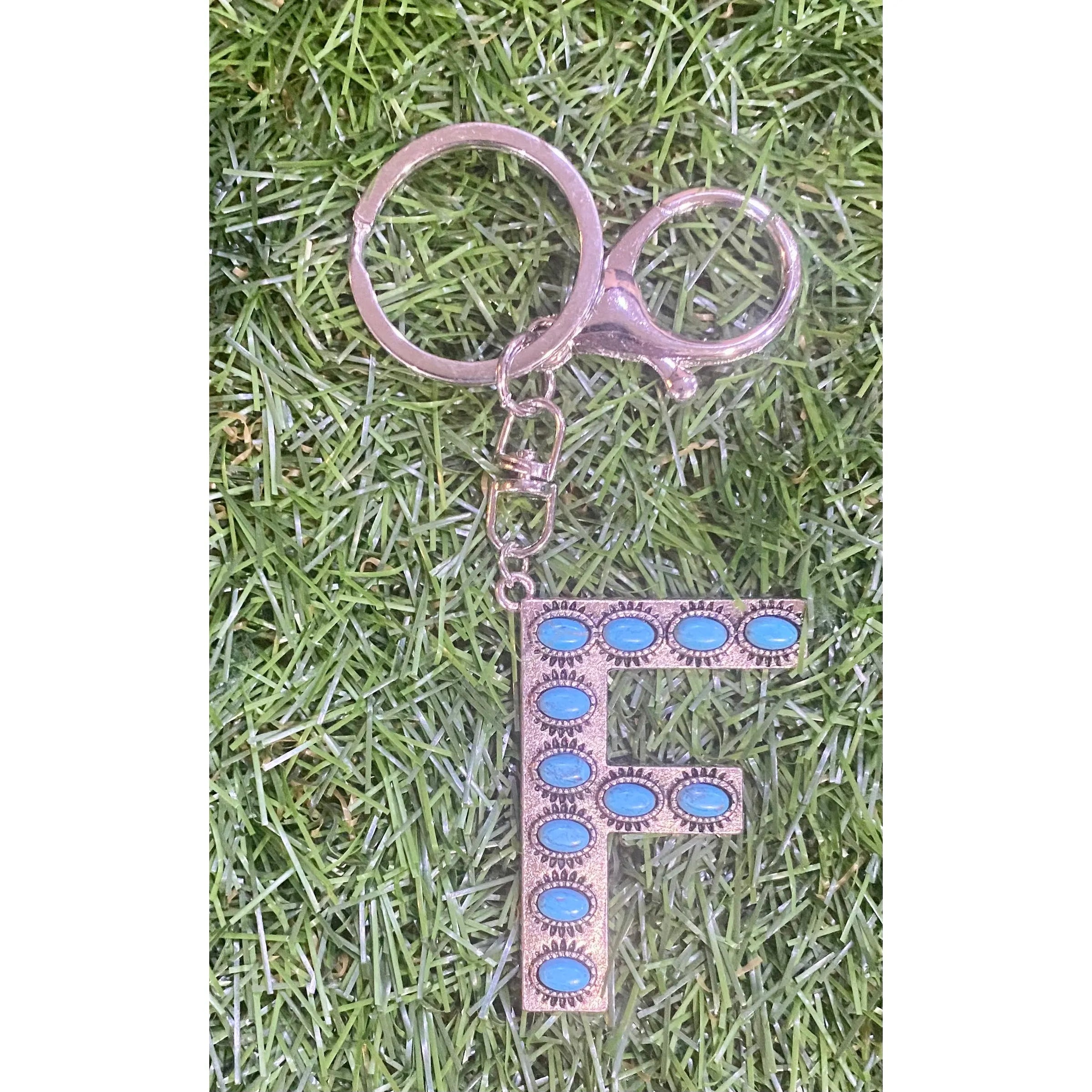 Turquoise Initial Keychain – Western Charm