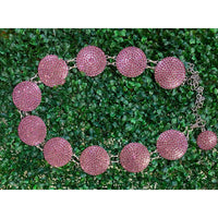 Pink Rhinestone Concho Chain Belt