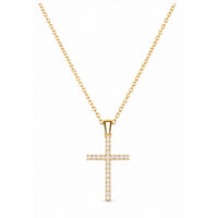 18k Gold Plated Dainty Cross Necklace – Water Resistant, Adjustable 15–17 Inches