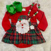 Santa Baby Plaid Ruffle Onesie