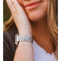 Stainless Steel Apple Watch Band – Gold, Silver & Two-Tone Adjustable Link Bracelet