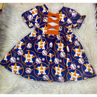 Girl's Astros Dress - Rhinestone Gal