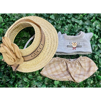 Plaid Skirt Labubu Outfit Set – Top, Skirt & Hat for Collectible Display