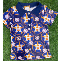 Kids Astros Inspired Baseball Polo