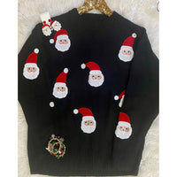 Santa Claus is Coming to Town Sweater with Sequin Santas