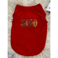 Valentine Red Dog Tee – Heart Patch or Rhinestone Wings