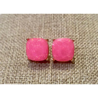 Faceted Gem Stud Earrings – Multiple Colors
