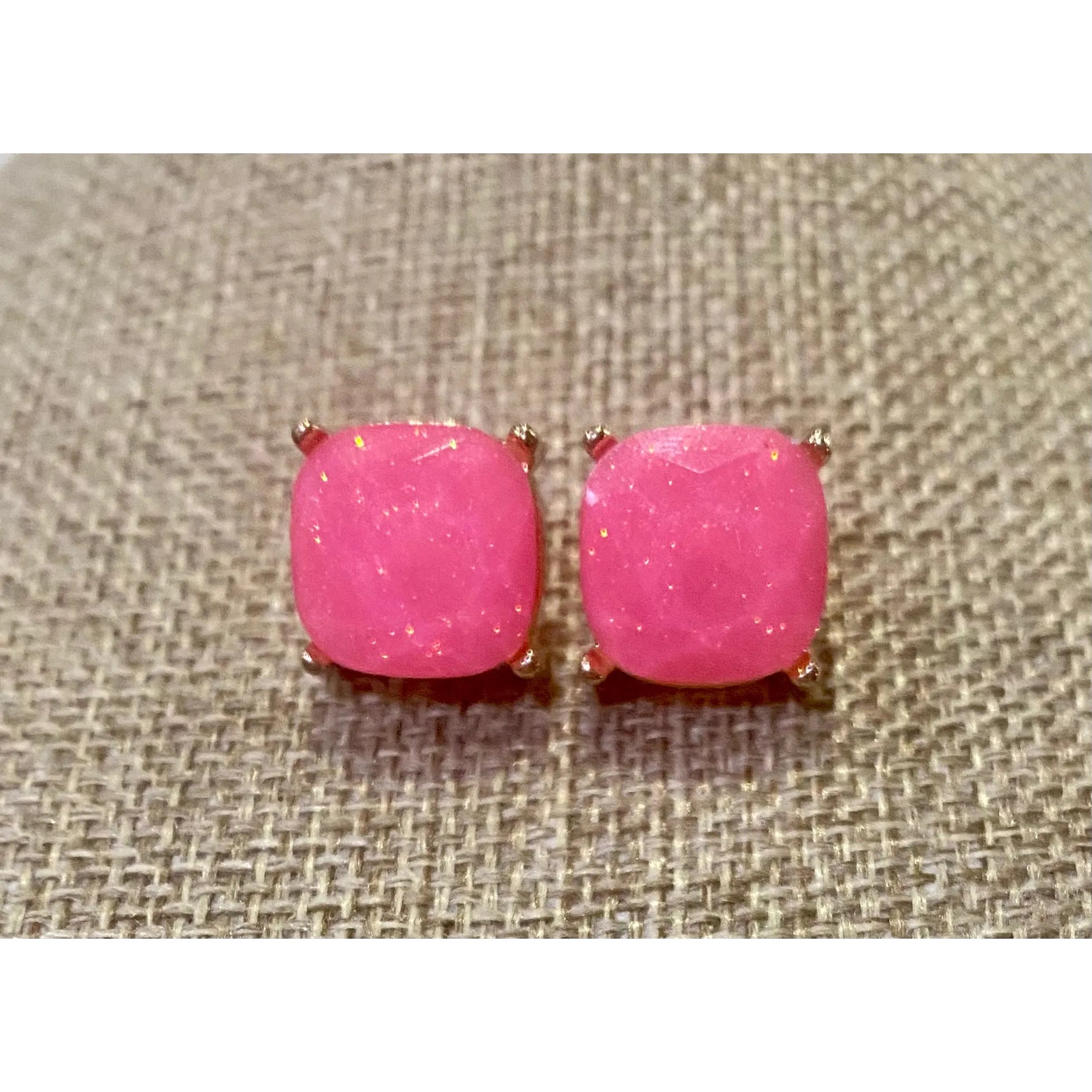 Faceted Gem Stud Earrings – Multiple Colors