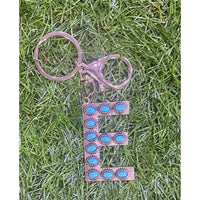 Turquoise Initial Keychain – Western Charm
