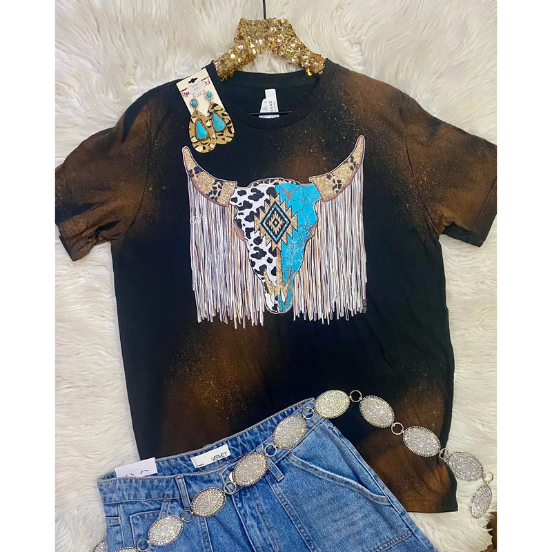 Fringe Steer Cowhide Graphic Tee
